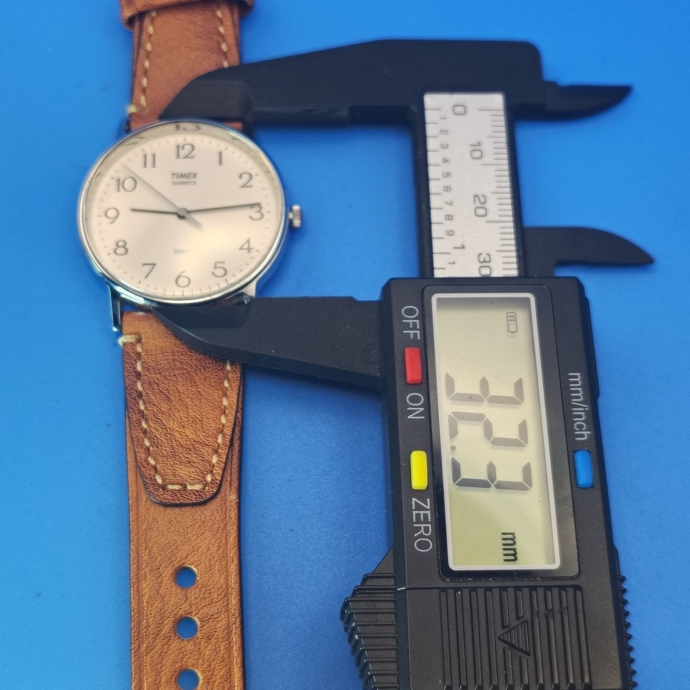 Vintage 2007 Timex 32mm Mens Quartz Dress Watch New Leather Strap‎ RESTORED - Picture 6 of 12
